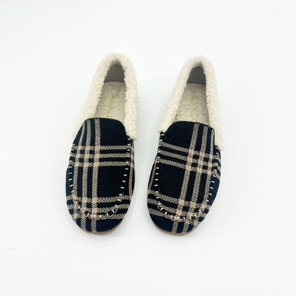 ROTHY’S The Slippers Wool Sherpa Black and Camel Plaid Size 8 NWOB - Picture 6 of 11